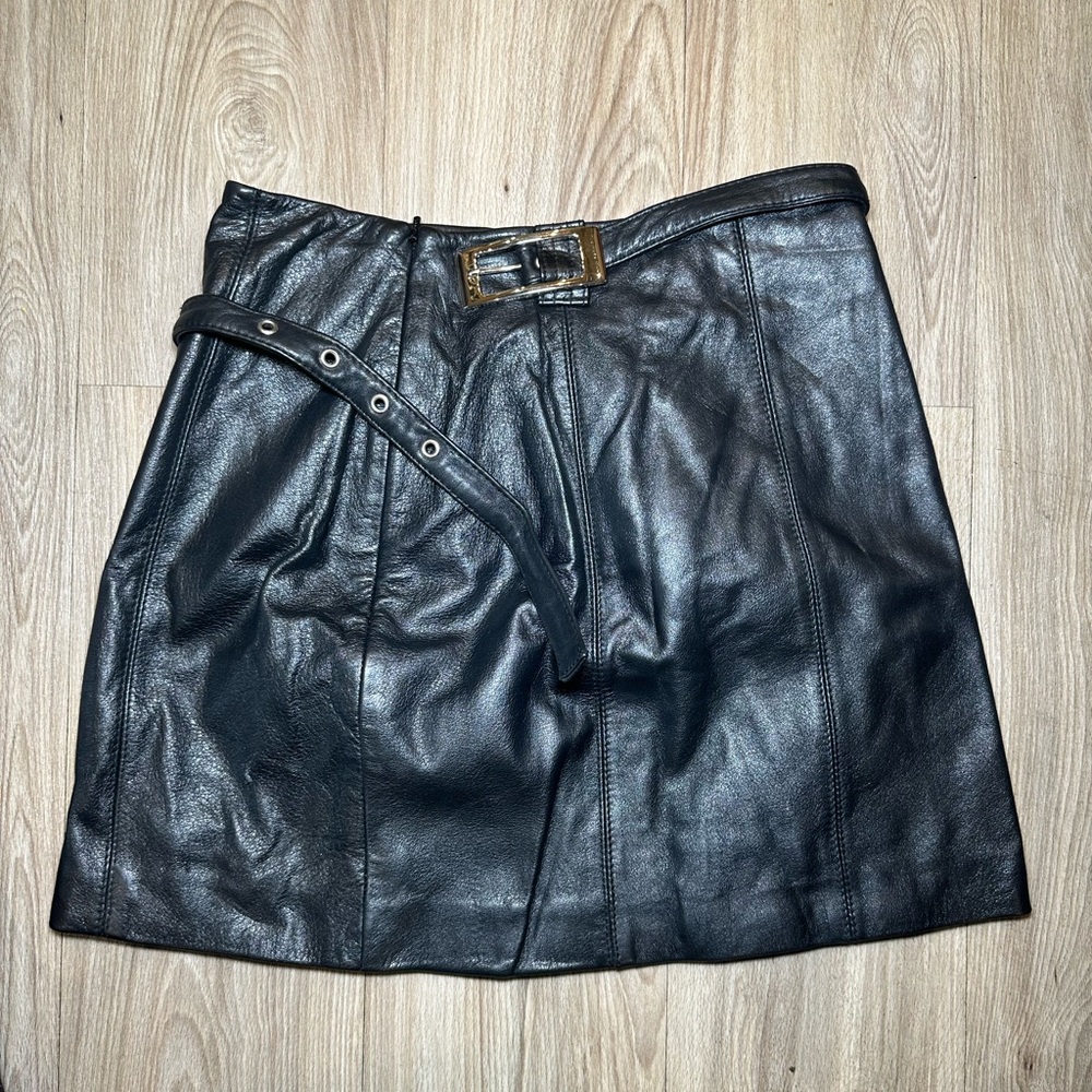 Wilsons Leather Mini Black Skirt